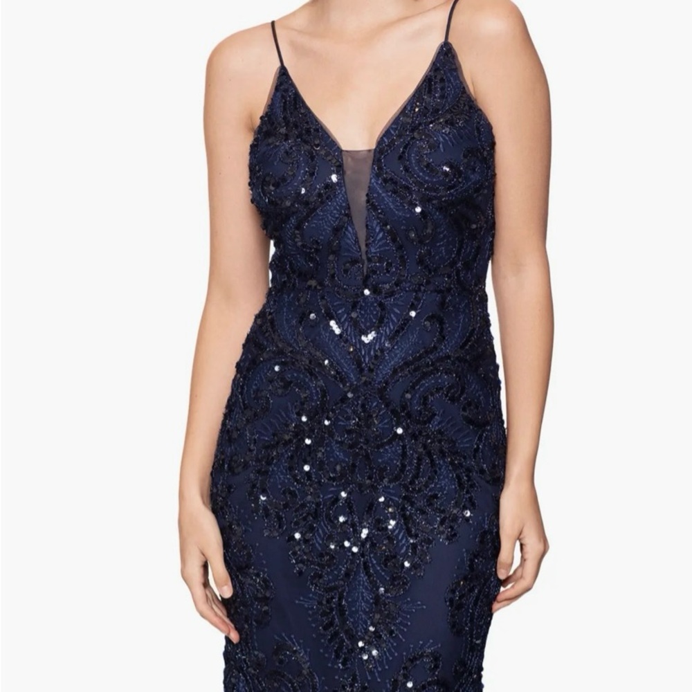 Sequin Embellished Plunge Gown